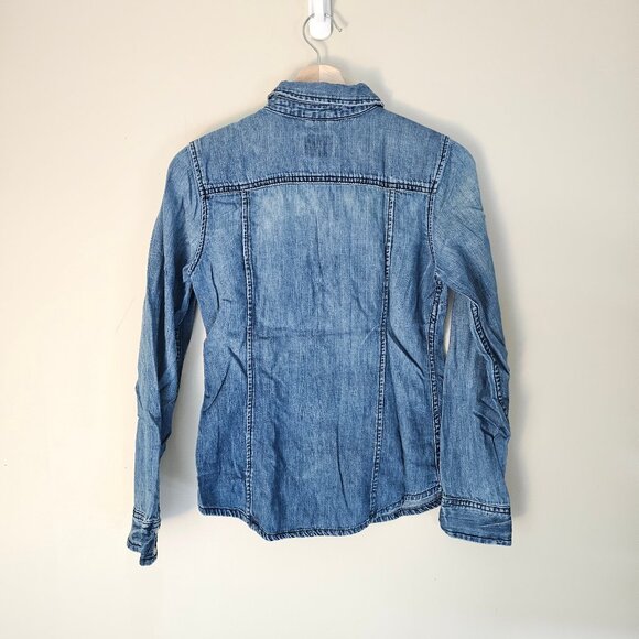 Aritzia TNA Denim Button-up Shirt - Sz S - Picture 2 of 13